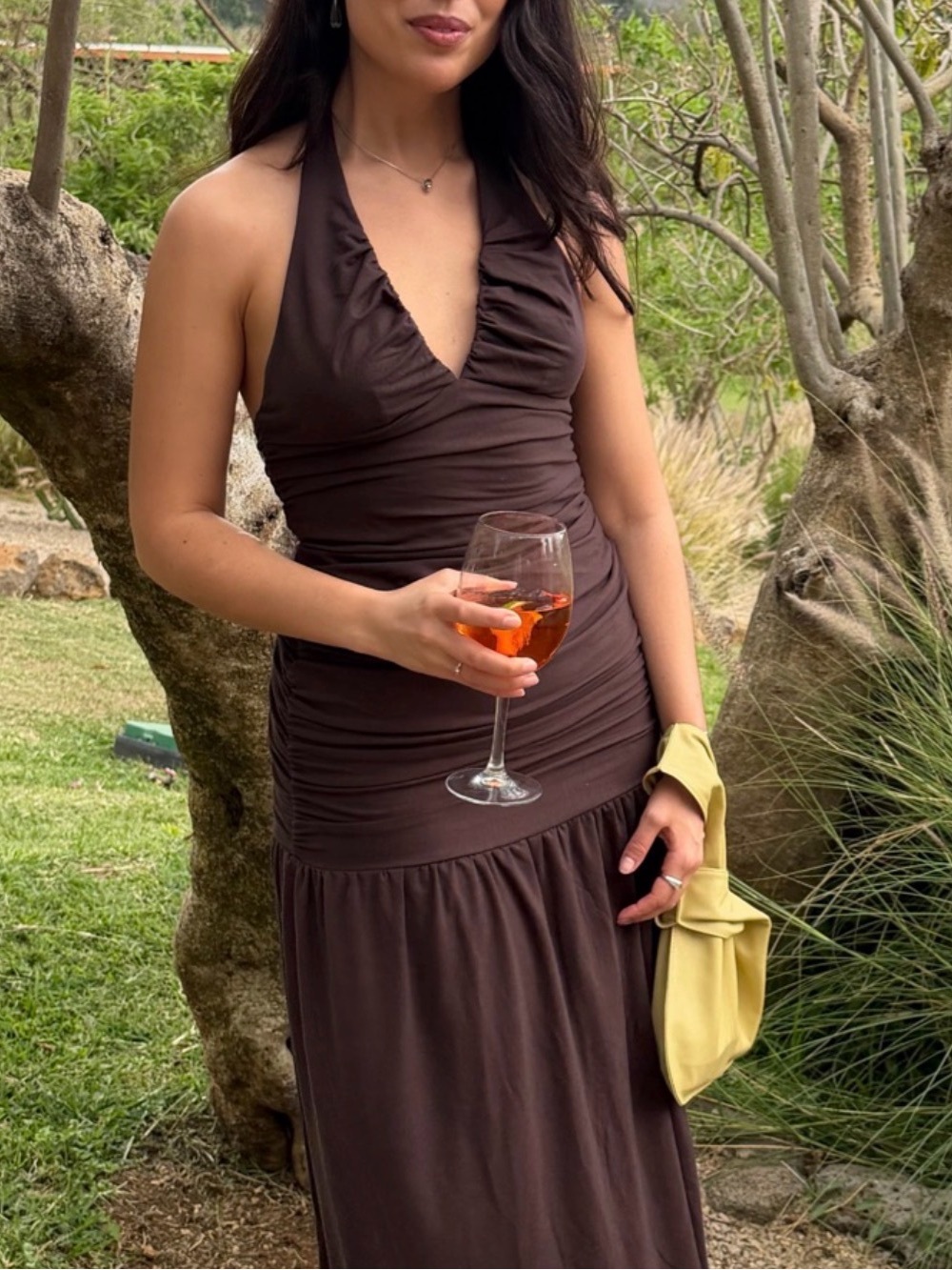 Reformation Hugo Maxi Dress in Dark Brown - Picture 2 of 2